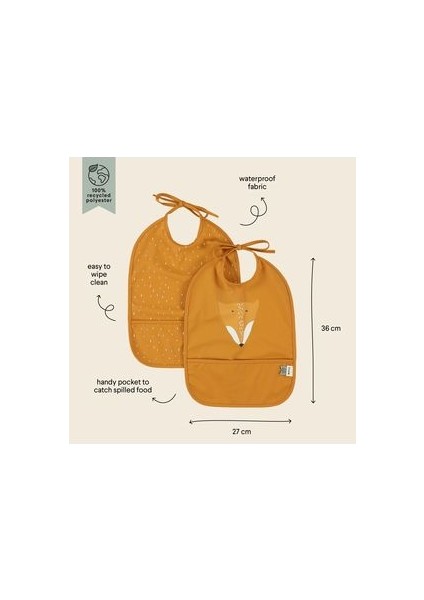 Waterproof Bıb Mr.fox 2'li Su Geçirmez Önlük