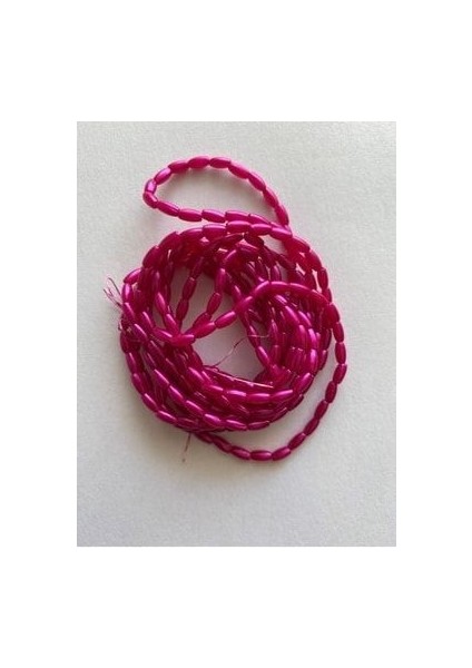 Arpa Boncuk 3X6CM. Fuşya 2 Dizi