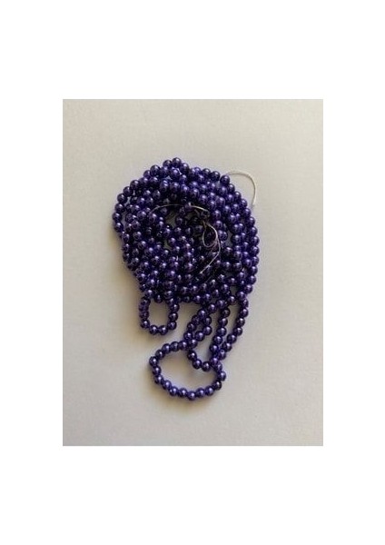 4mm Plastik Inci Boncuk 2 Dizi. Yaklaşık 400 Adet. Metalik Mavi