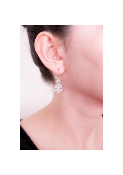 Kar Tanesi Model Zirkon Taşlı Gümüş Set fiyatları