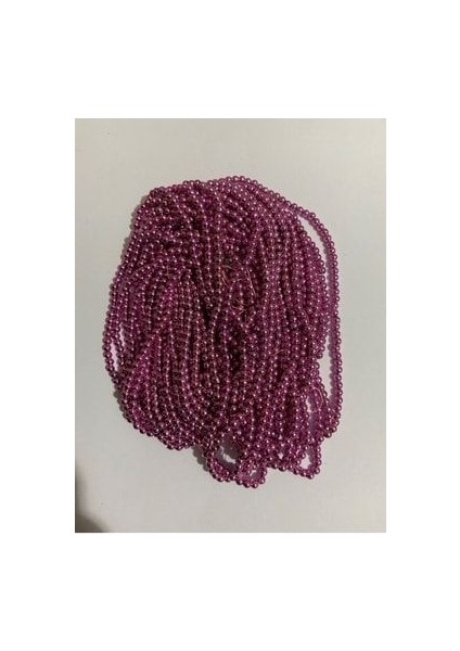 4mm Plastik Inci Boncuk 2 Dizi. Yaklaşık 400 Adet. Metalize Gül Kurusu.