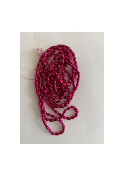Arpa Boncuk 3X6CM. Metalik Fuşya 2 Dizi