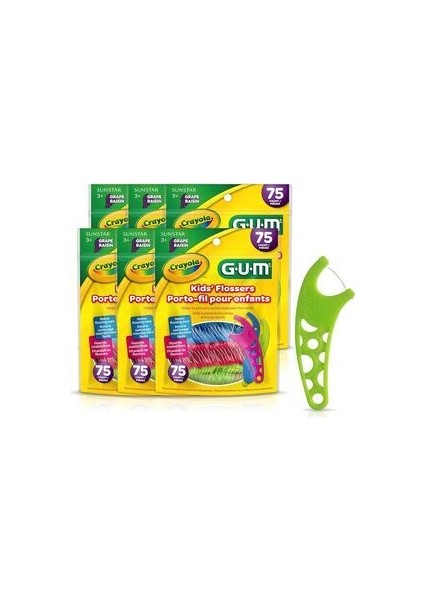 Gum Kids Flossers Porte-Fil Pour Enfants Diş Ipi 75 Count