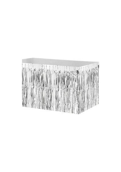 Metalik Folyo Gümüş Gri Püskül Masa Eteği Folyo Püskül Gümüş modelleri