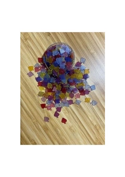 Plastik Oya ve Işleme Kalp Pul 9X8MM. 25GR