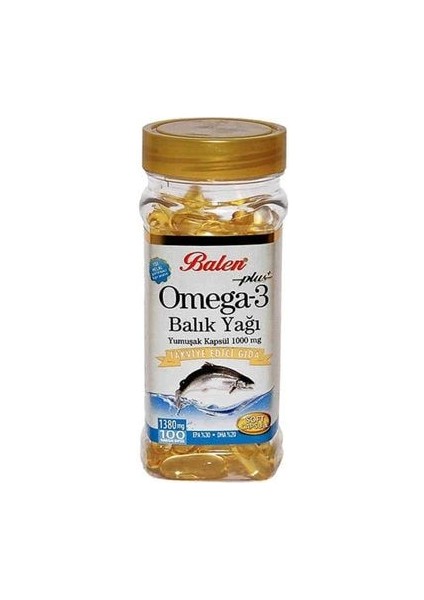 Omega 3 Balık Yağı 1380 Mg x 100 Kapsül Aromasız Yumuşak Kapsül Sağlıklı Yaşam İçin