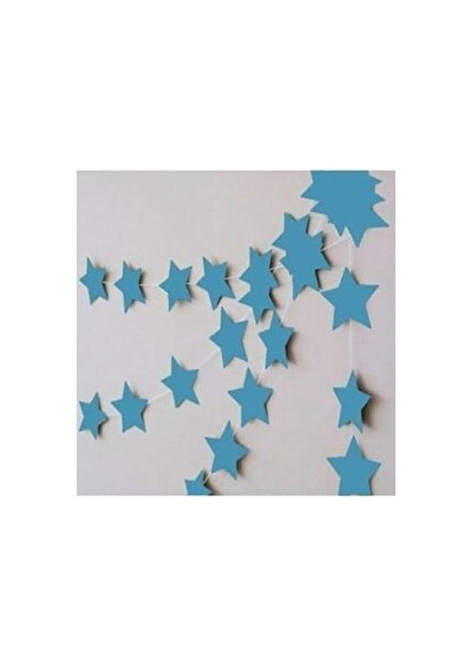 Mavi Asmalı Yıldız Tavan Süslemeleri Ipli Sarkıt Süs