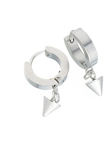 Ok Ucu Sallantılı Erkek Küpe Çelik Takı Aksesuar W P24 T5