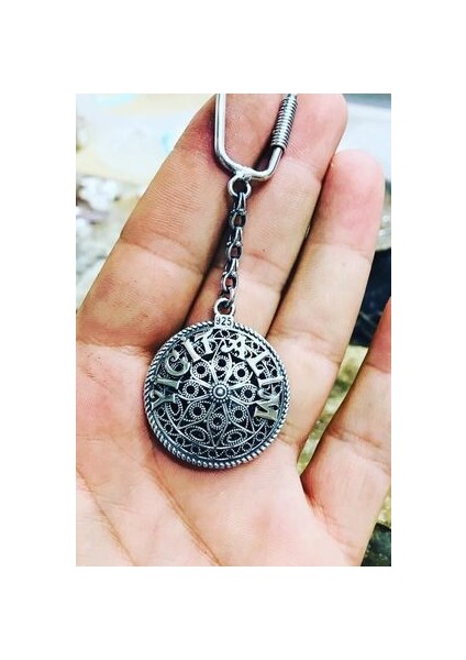 Isimli Model Midyat Telkari El Işçiliği Gümüş Anahtarlık