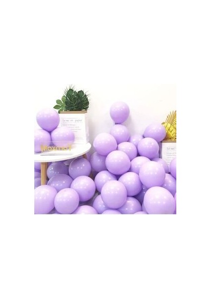 Makaron Lila Balon 12 Inç 30 cm 10 Adet Makron Soft Balon
