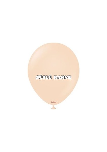 Kalisan Pastel Sütlü Kahve 10 Adet Retro Ten Rengi Pastel Mat Balon 12INÇ 30CM