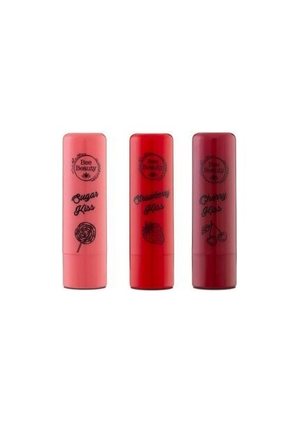 Dudak Balmı Şeker Aşk Çilek Aşk Kiraz Aşk 3'lü Set Nemlendirici Etki