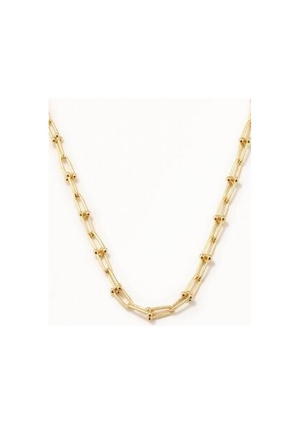 18 Ayar Altın Kaplama Gümüş Iç Içe Geçen Zincir Kolye modelleri