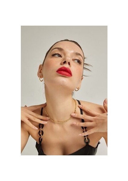 18 Ayar Altın Kaplama Gümüş Iç Içe Geçen Zincir Kolye indirimleri