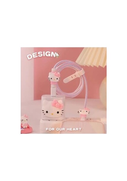 Hello Kitty Kablo Koruyucu ve Şarj Koruyucu