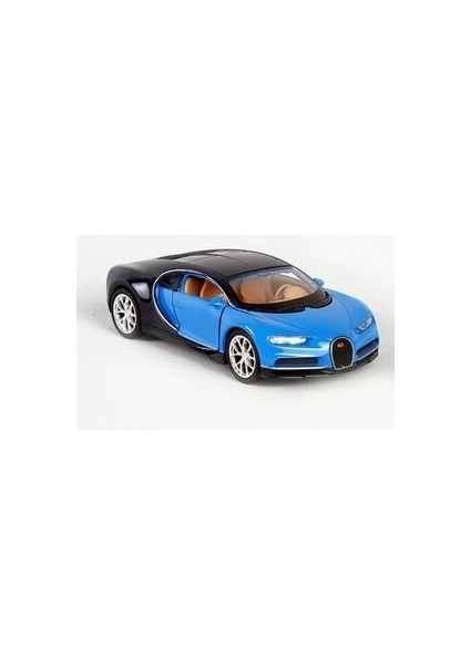 Lisanslı Bugatti Chiron Metal Model Araba 1:32-1:34 Çek-Bırak Mekanizmalı Mavi
