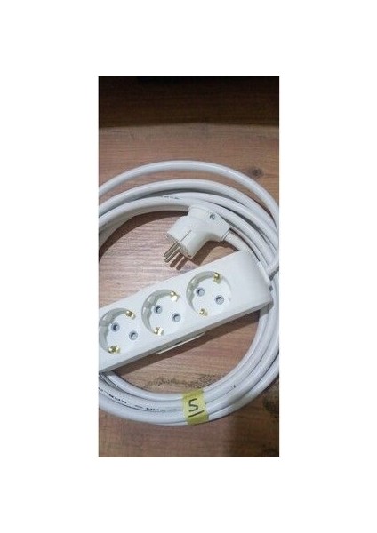 5 Metre 3 Lü 3x2.5 mm Topraklamalı Isıtıcı Uzatma Ara Kablosu . Kalın Kablo Tam Kesit modelleri