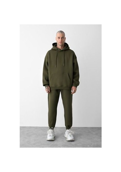 CMZ Collection Erkek 3 Ip Haki Eşofman Takımı Oversize Jogger