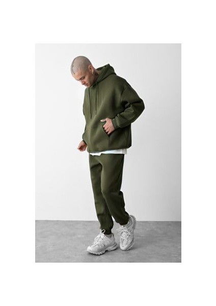 CMZ Collection Erkek 3 Ip Haki Eşofman Takımı Oversize Jogger