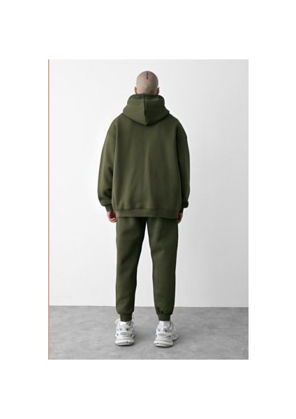 CMZ Collection Erkek 3 Ip Haki Eşofman Takımı Oversize Jogger