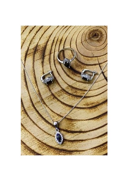 Mekik Model Zirkon Taşlı Gümüş Üçlü Set fiyatları