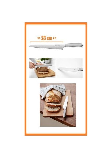 365+ Ekmek Bıçağı, Paslanmaz Çelik, 23 cm