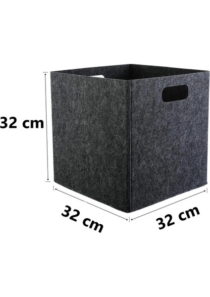 Çok Amaçlı Keçe Kutu 3 Adet Organizer Dolap Içi Düzenleyici Organizer 3mm Keçe 32 x 32 x 32 cm