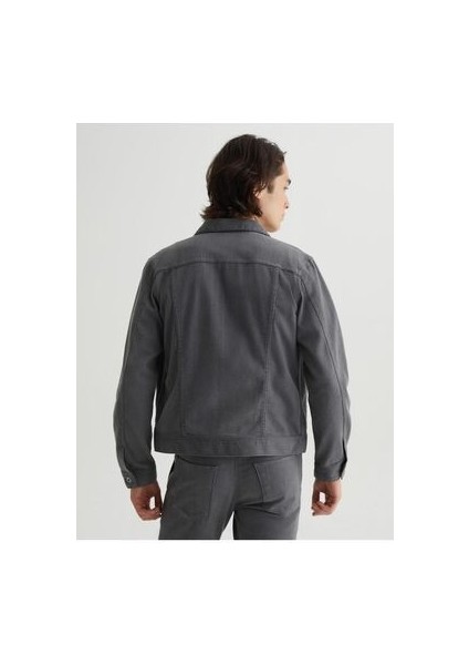 Erkek Düğmeli Çift Cepli Gabardin Gri Ceket fiyatları