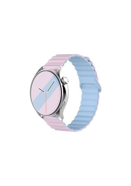 Galaxy Watch 6-5-4 ve Classic Uyumlu Silikon Mıknatıslı Çift Renkli Kordon 40/44/46/47MM