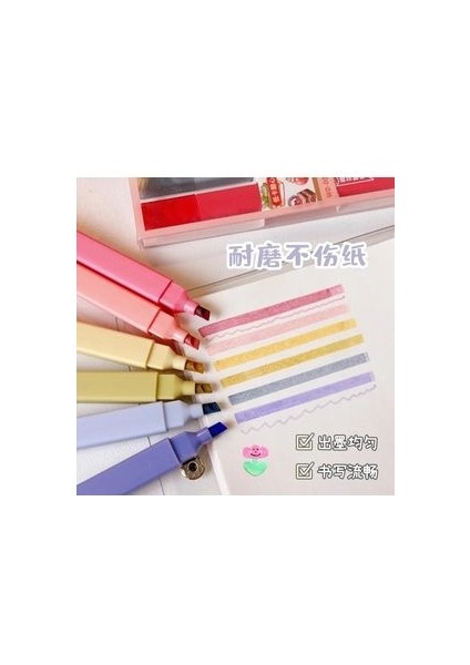 Wenduo Çift Uçlu Çiçek Kokulu 6'lı Pastel Fosforlu Kalem Seti