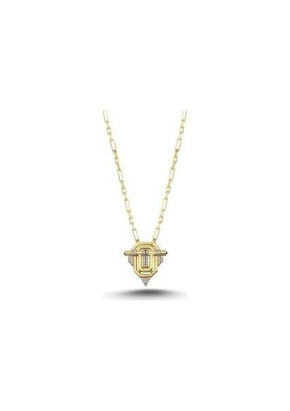 18 K Gold Kaplama 925 Ayar Gümüş Kolye • Serenay Sarıkaya Kolye • Leyla Dizi Kolye • Ufak Boy