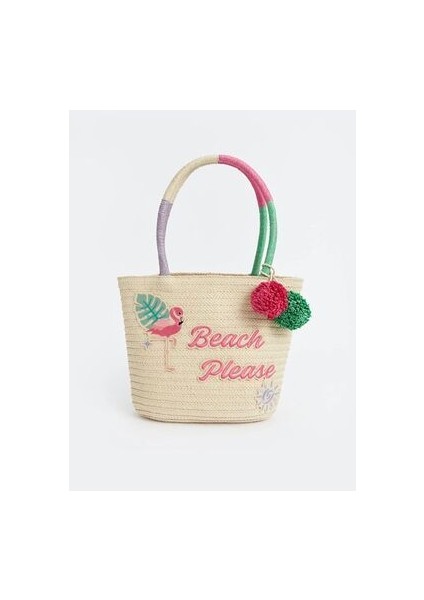 Lcw Accessorıes Nakışlı Kız Çocuk Hasır Kol Çantası