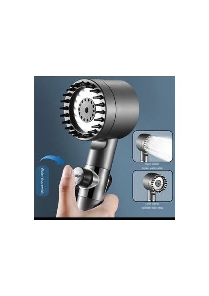 Tasaruflu 3 Fonksiyonlu Start Stop Tuşlu Filtreli Basınçlı Masaj Etkili Duş Başlığı
