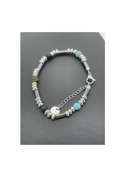 Paslanmaz Çelik Çift Renkli Boncuk Tarzı Erkek Bileklik modelleri