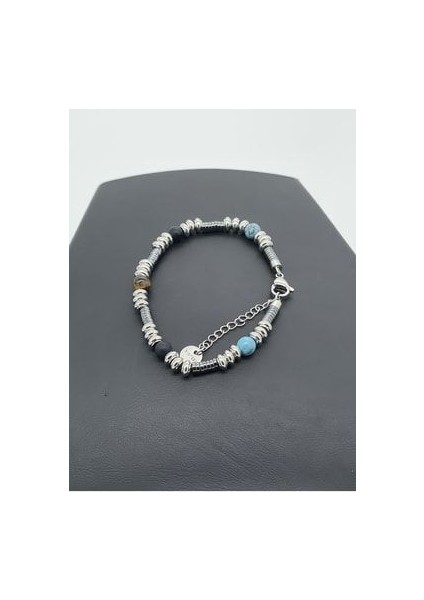 Paslanmaz Çelik Çift Renkli Boncuk Tarzı Erkek Bileklik fırsatları