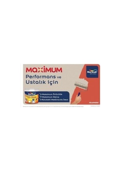 Maximum Su Bazlı Silinebilir Ipeksi Mat 2,5 Lt = 3,5 kg Tütsü