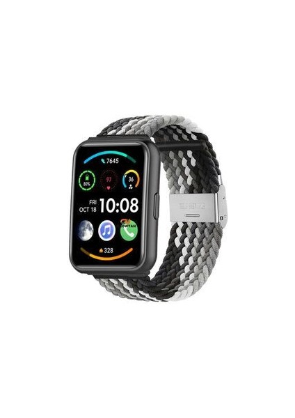 Watch Fit 2 Aktif Edition Gece Siyahı Uyumlu Likralı Bez Kumaş Kordon