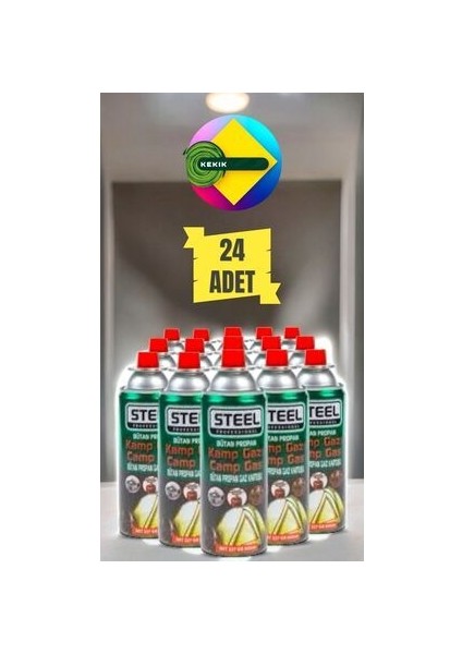24'lü Steel Kamp Ocak Gazı Kartuşu 227 Gram