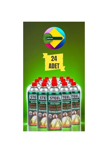 24'lü Steel Kamp Ocak Gazı Kartuşu 227 Gram fiyatları