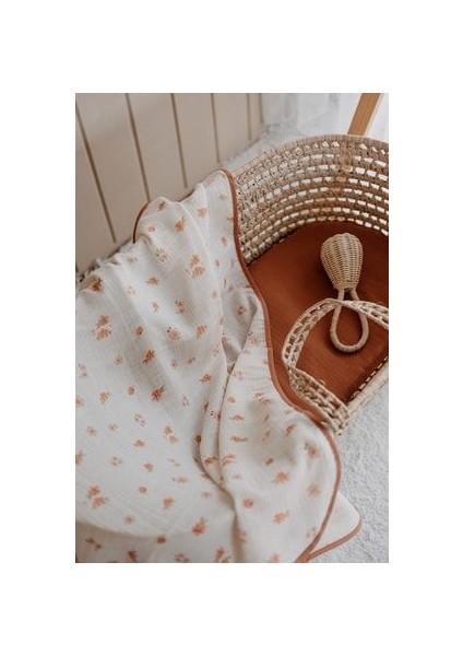 Müslin Örtü | Peachy Flowers
