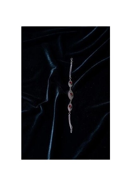 Mekik Model Yakut Taşlı Telkari El Işçiliği Gümüş Bileklik indirimleri