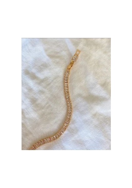 Çelik Zirkon Taş Su Yolu Baget Gold Renk Çelik Bileklik modelleri