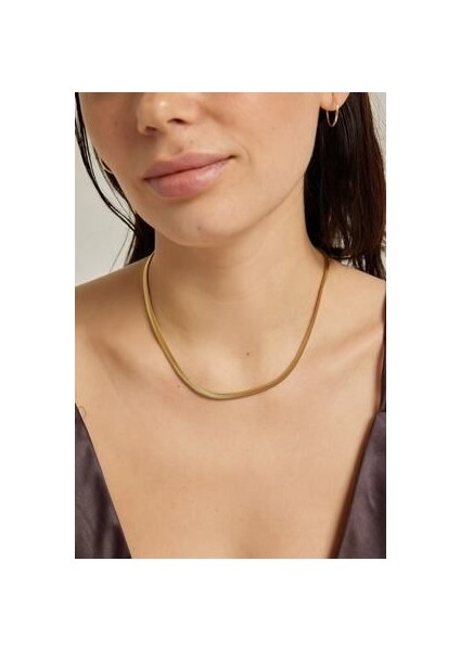 18 Ayar Altın Kaplama Gümüş Balıksırtı Kalın Zincir Kolye fiyatları