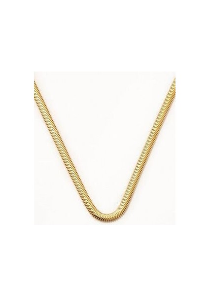 18 Ayar Altın Kaplama Gümüş Balıksırtı Kalın Zincir Kolye modelleri