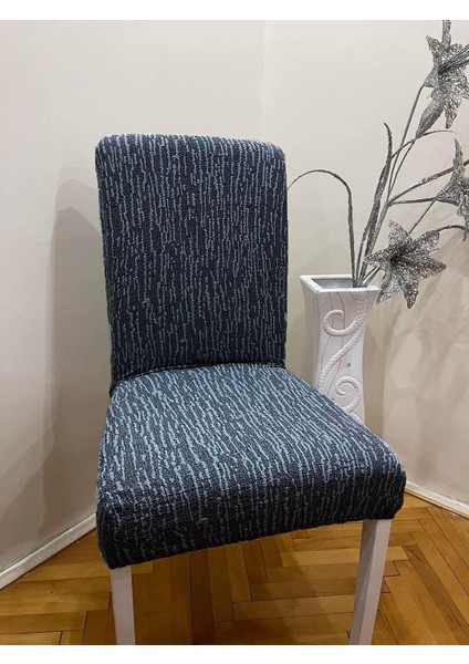 Jakarlı Sandalye Kılıfı-Sandalye Örtüsü Yıkanabilir ve Esnektir