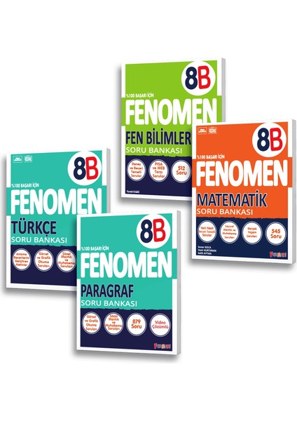 Fenomen 8. Sınıf Matematik Türkçe Fen Bilimleri Paragraf -B 2024-2025