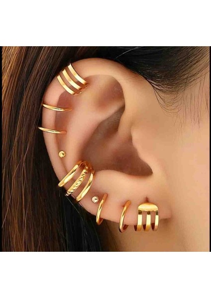 Kıkırdak Küpe Gold ( 7 Parça)