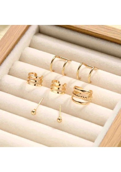 Kıkırdak Küpe Gold ( 7 Parça)