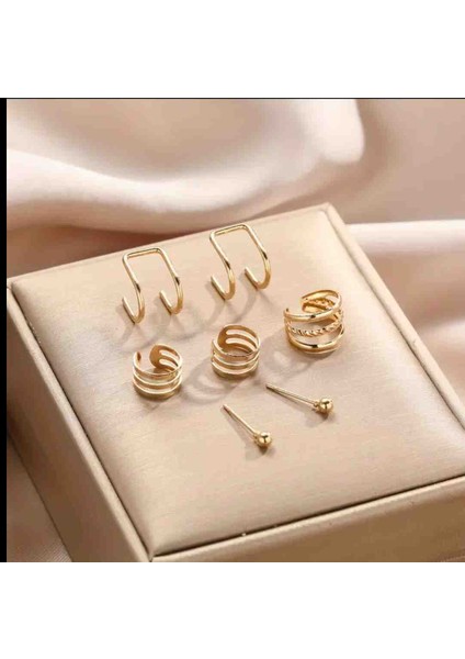 Kıkırdak Küpe Gold ( 7 Parça)