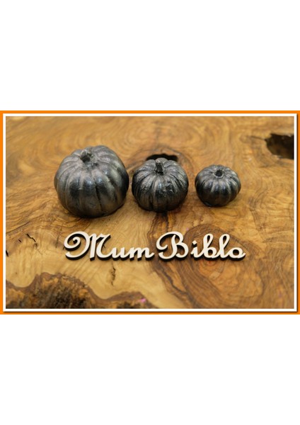 Balkabağı Biblo Gümüş Renk Üçlü Set